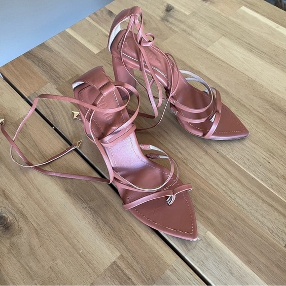 Schutz Leaf Strappy Lace-Up Heels Sandal Women's 6.5 Caramelo - Picture 4 of 8